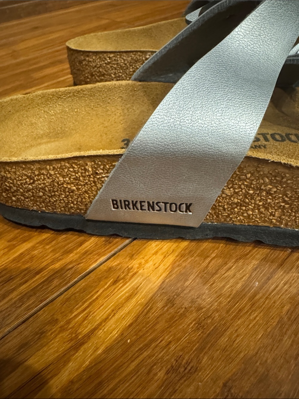 Birkenstock Silver Crisscross Two-Strap Sandals - Picture 5 of 5